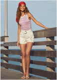 Relaxed Twill Shorts Cream