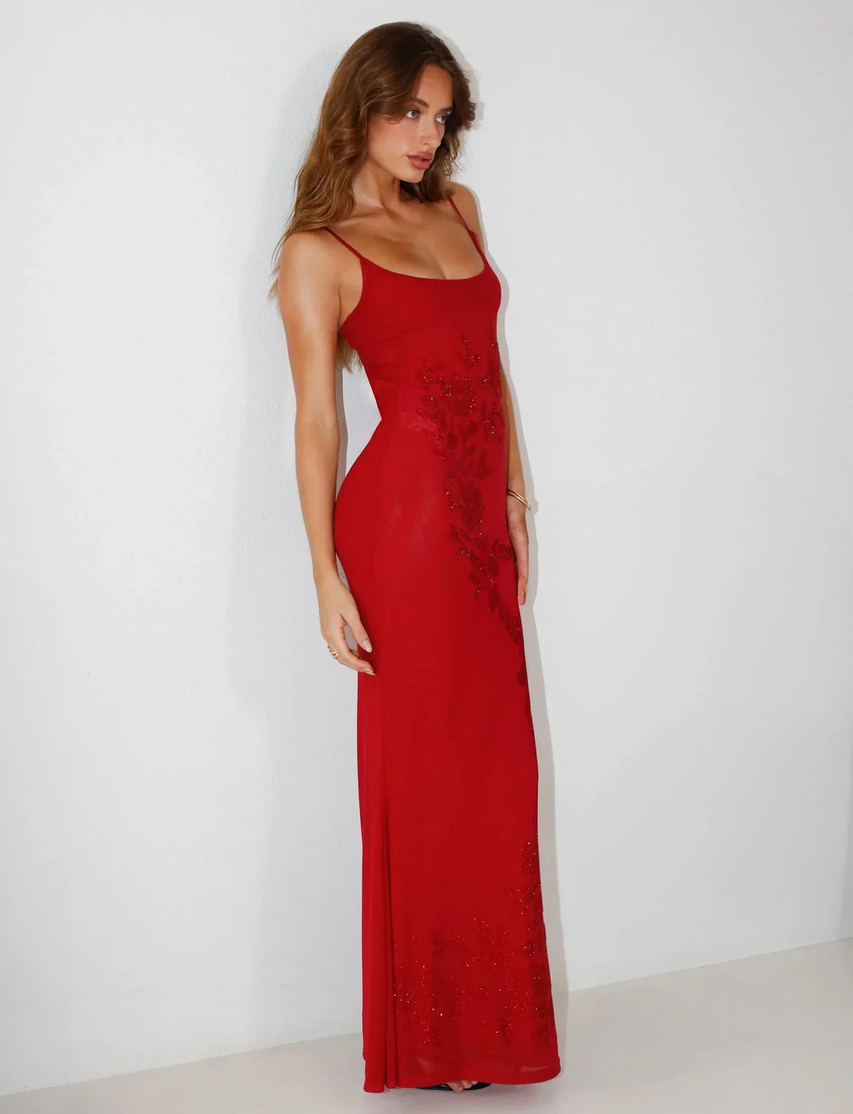 OCTAVIA MAXI DRESS RED CHERRY RED