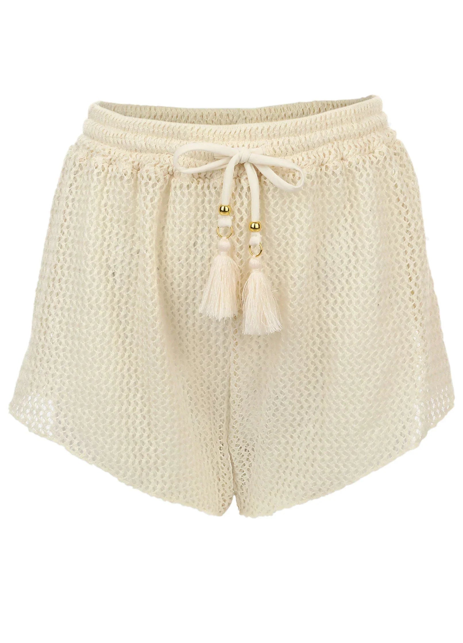 Crochet Cover Up Shorts Cream