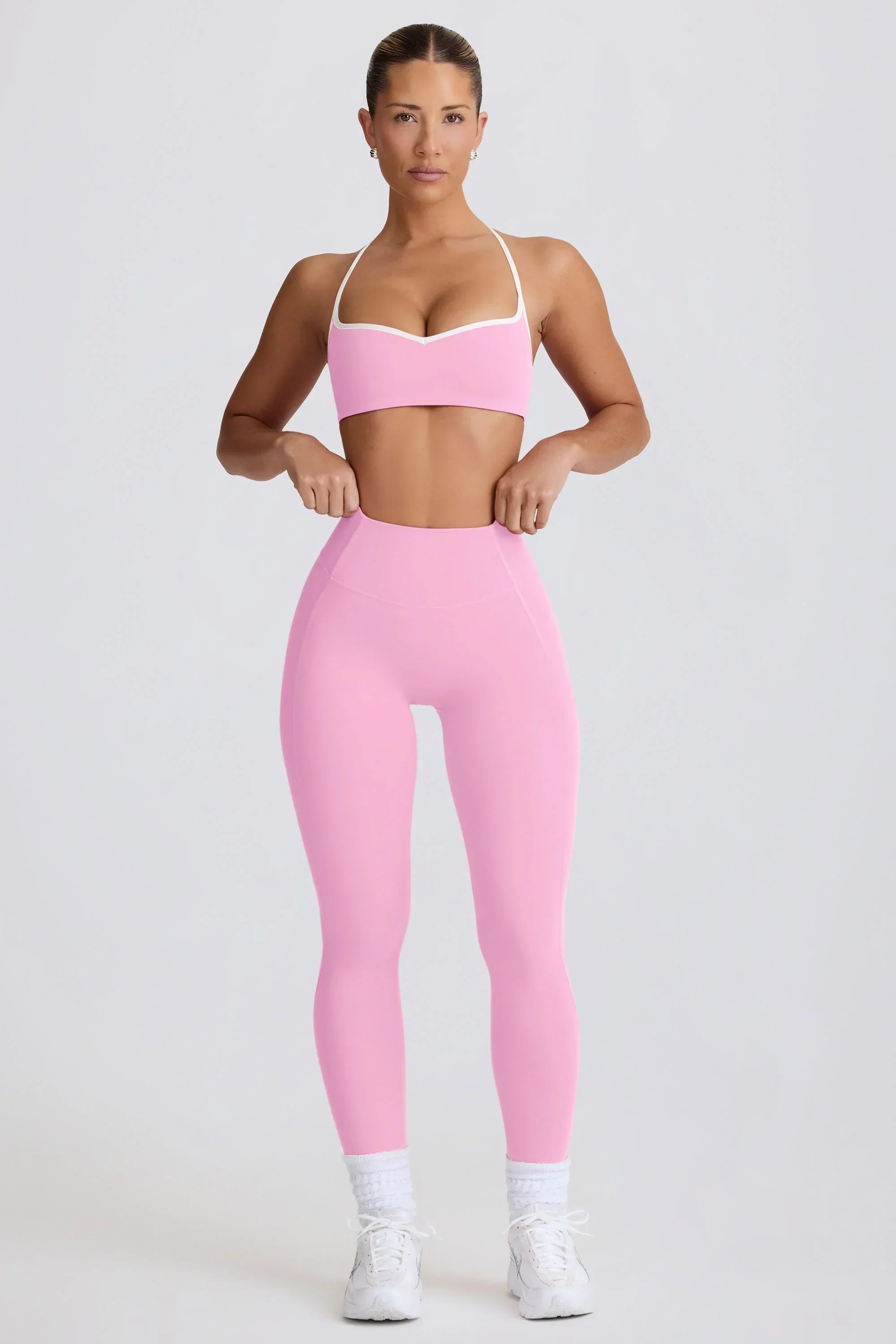 Soft Active Mid Rise Leggings in Baby Pink