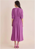 Short Sleeve Midi Dress Cattleya Orchid