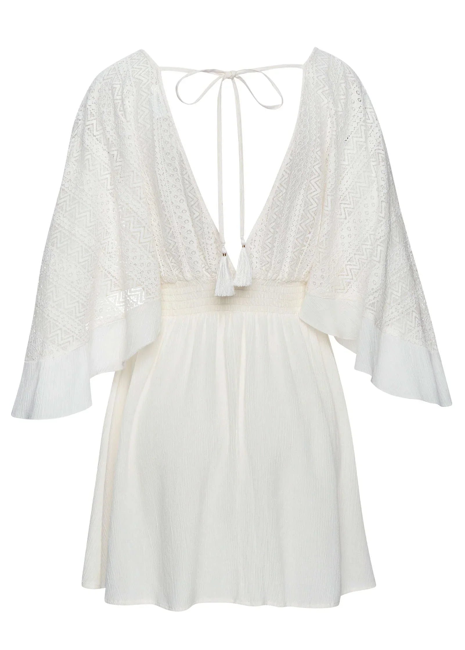 Crochet Coverup Dress Cream