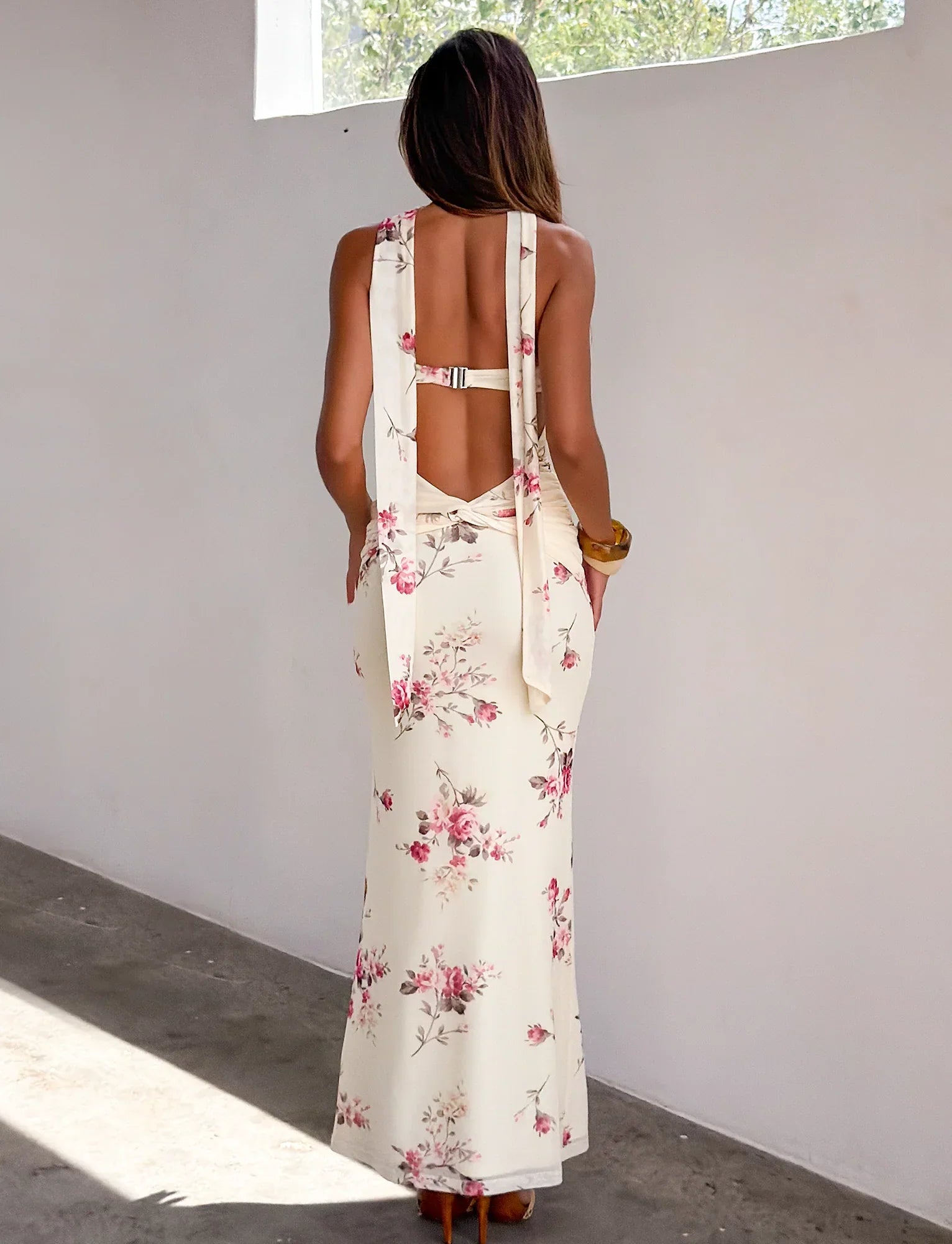 DANIELA SCARF DRESS YELLOW FLORAL