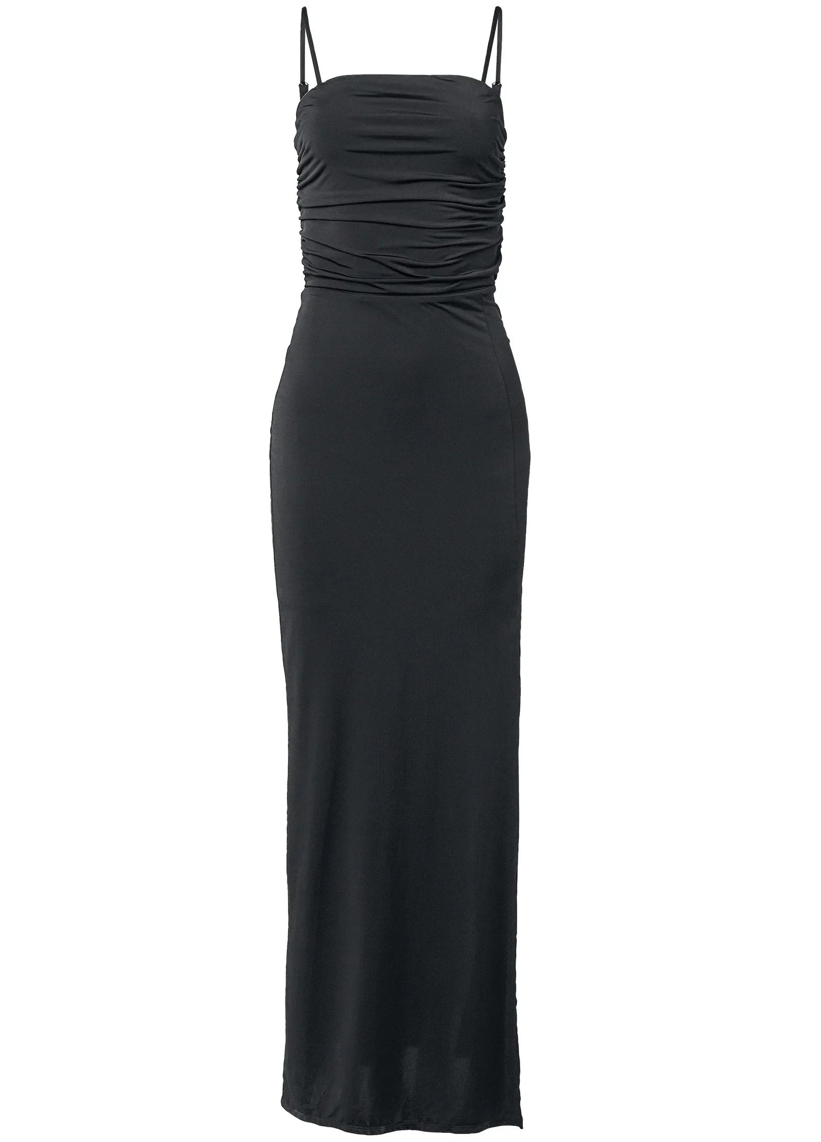 Shape Embrace High Slit Dress Black