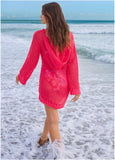 Crochet Cover Up Dress Raspberry