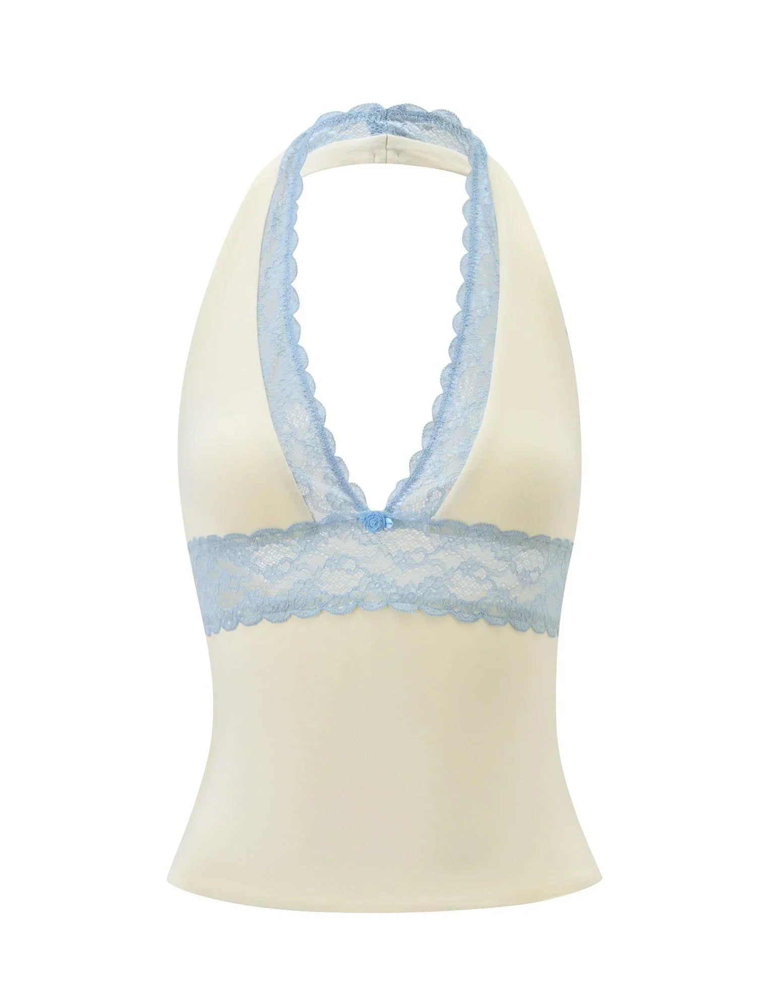 CALINA PLUNGE LACE TOP CREAM