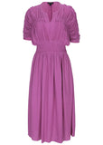 Short Sleeve Midi Dress Cattleya Orchid