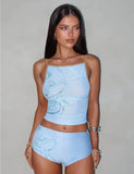 ELVERA TOP BLUE GRADIENT FLORAL