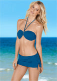 Shapely Ruched Bandeau Top Mykonos Blue