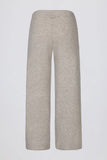 Knit Mid Rise Wide Leg Joggers in Beige