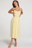 Modal Lace Trim Midaxi Dress in Pastel Yellow