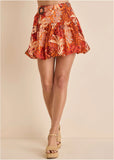 Bubble Mini Skirt Parrot Palm