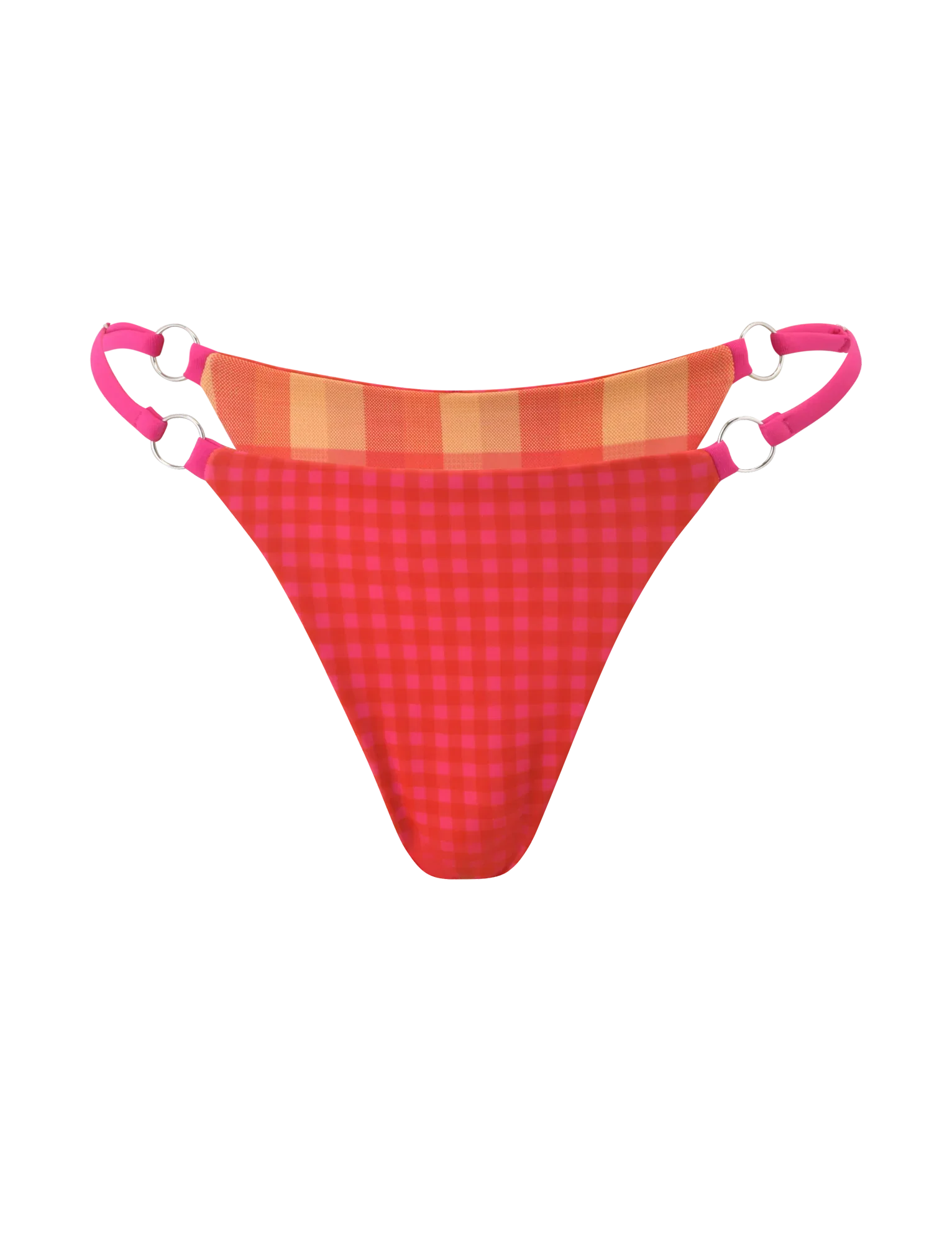AYANNA REVERSIBLE BIKINI BOTTOM GINGHAM AND RESORT PLAID
