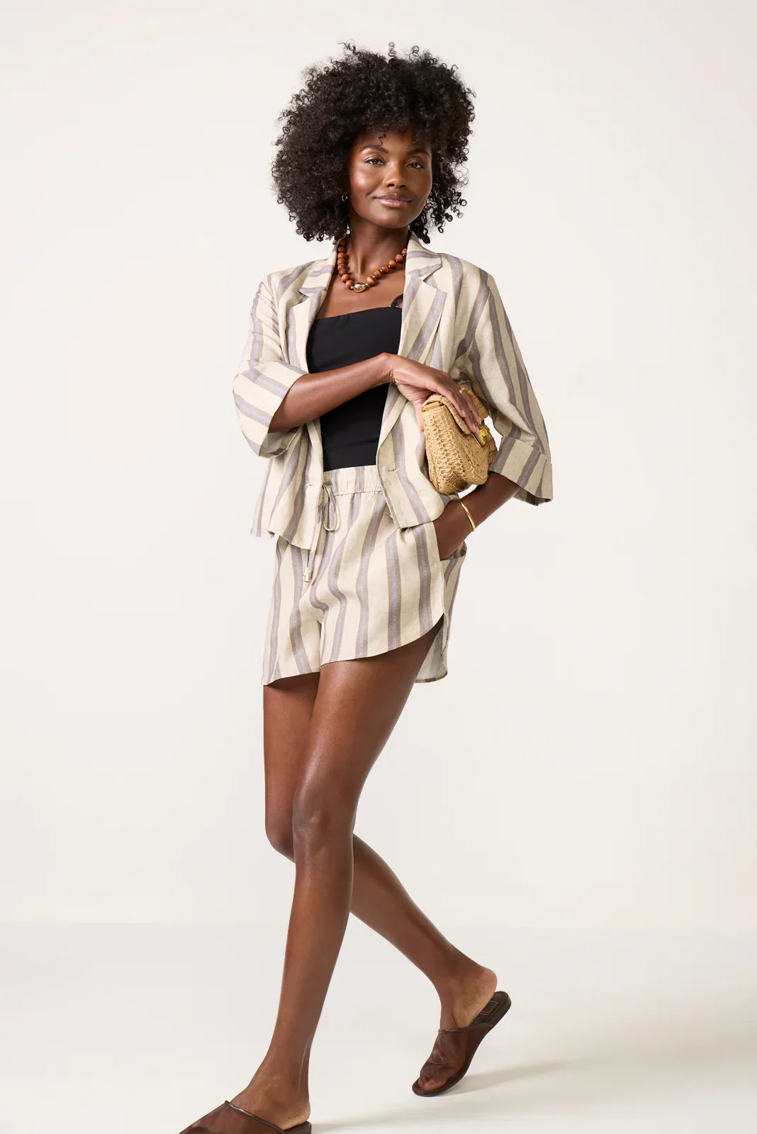 Perfect Linen Stripe Short