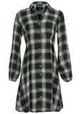 Brushed Plaid Dress White Black
