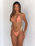 FINLEA REVERSIBLE BIKINI BOTTOM RED YELLOW DOT AND STRIPE