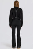 Waterproof High Rise Salopettes with Suspenders in Black