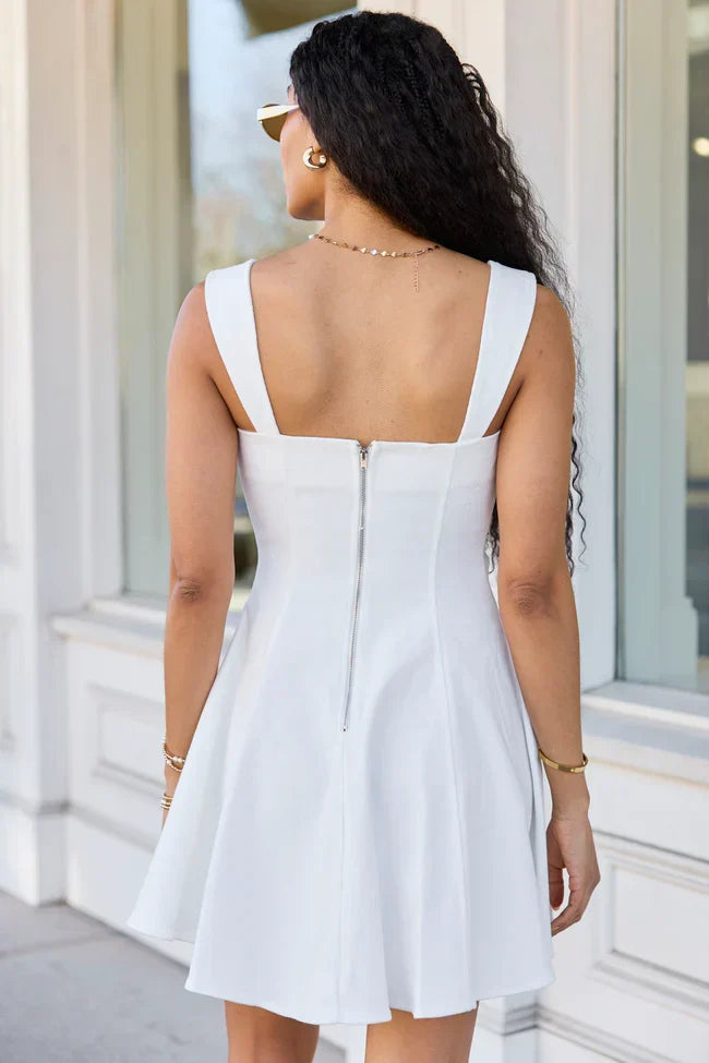 The Perfect Moment White Flare Denim Mini Dress