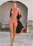 Lace Goddess Push Up Halter Top Coral