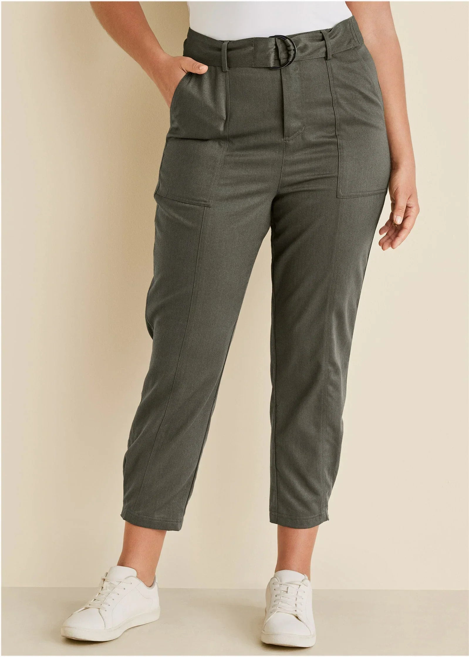Relaxed Twill Straight Pant Olive