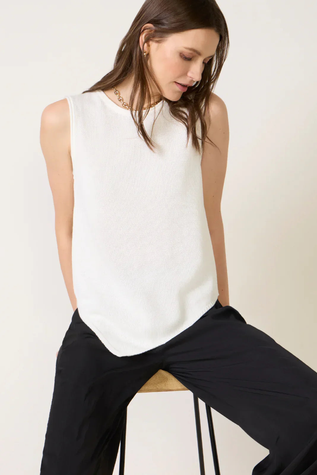 Demi Sleeveless Asymmetrical Sweater