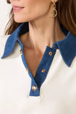 Denim Collared Sweater