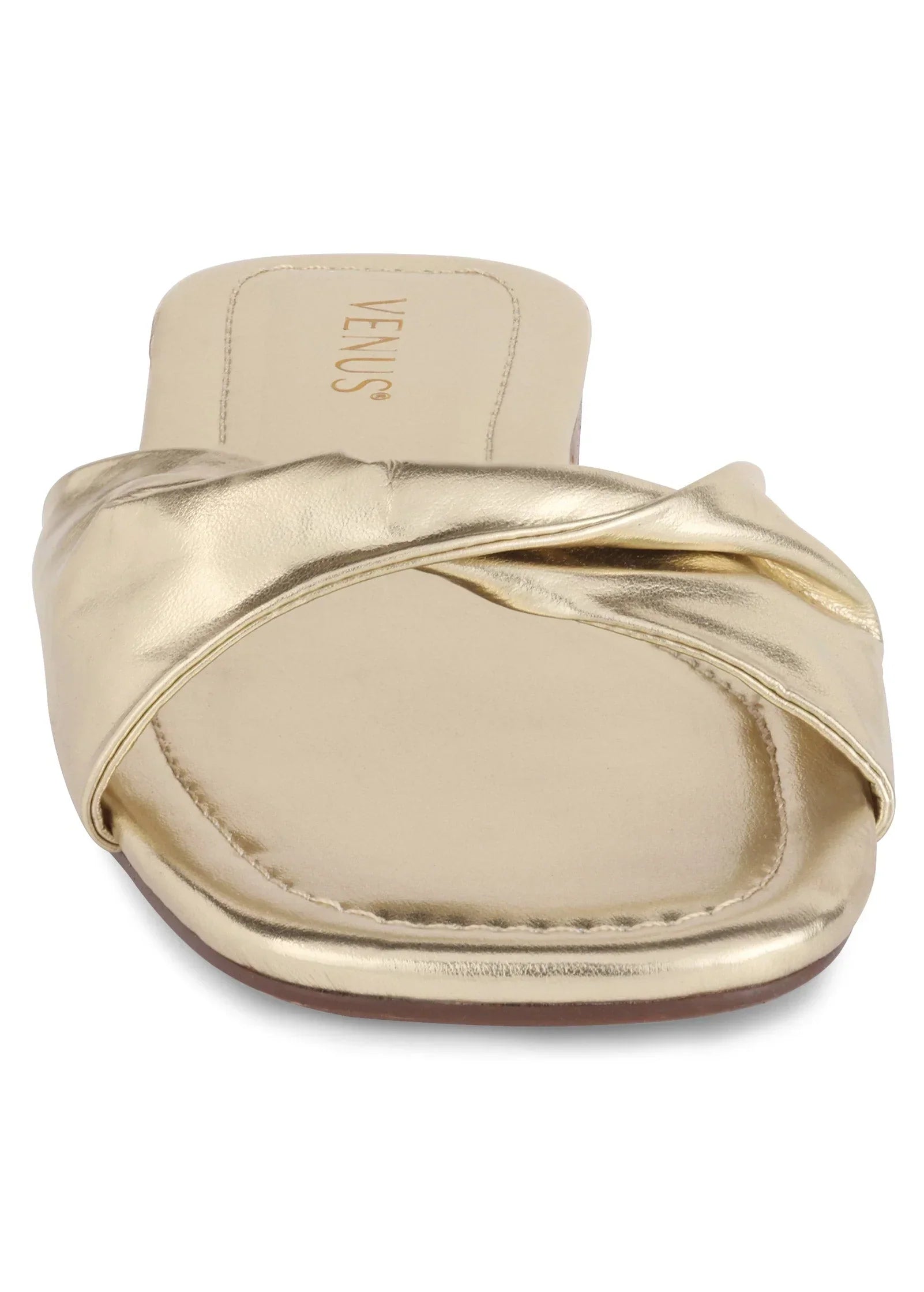 Twist Flat Sandal Gold