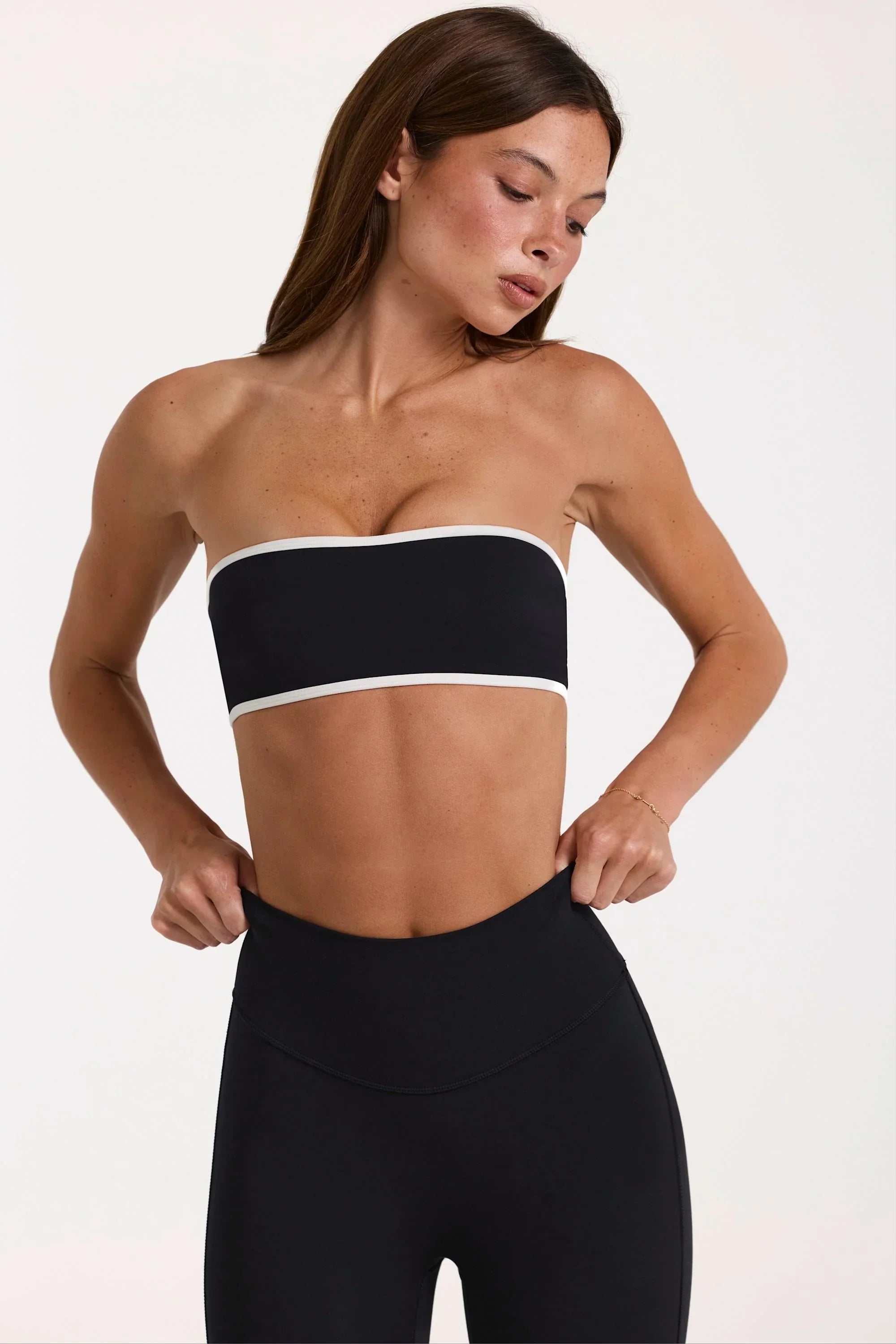 Soft Active Bandeau Sports Bra in Black
