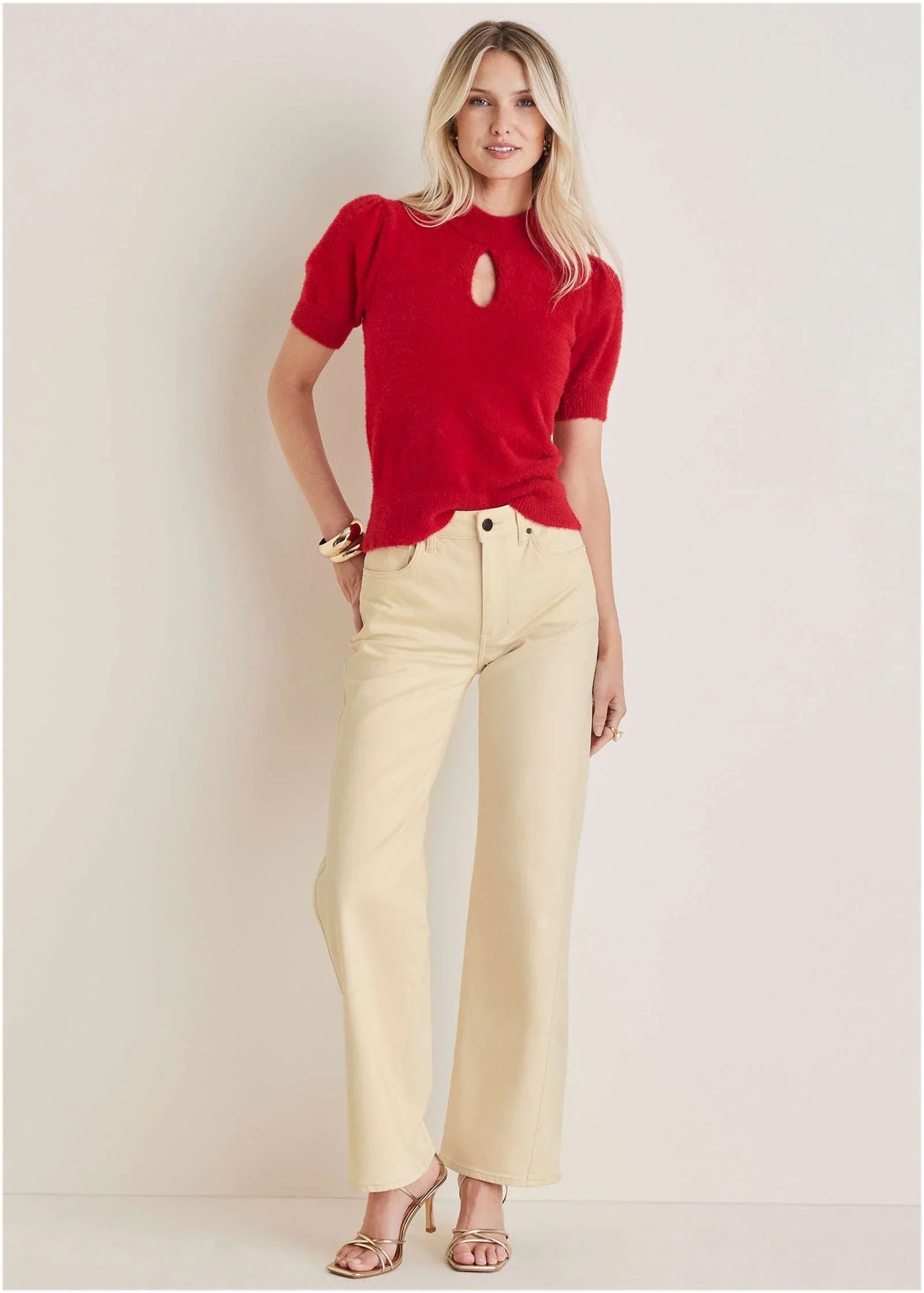 Keyhole Sweater Haute Red