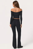 Soft Active V Waist Flared Leggings in Black