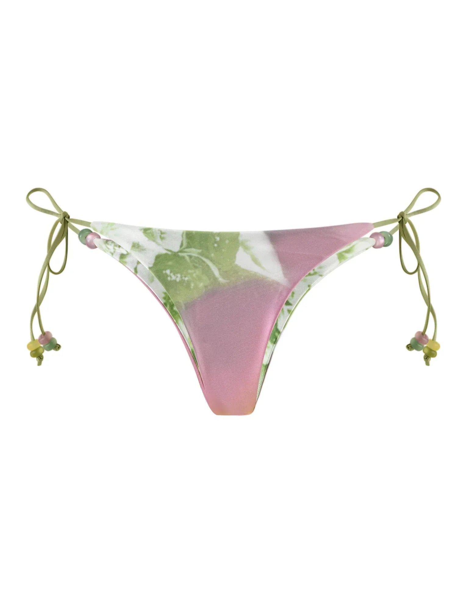 FINLEA BIKINI BOTTOM GREEN FLORAL STRIPE