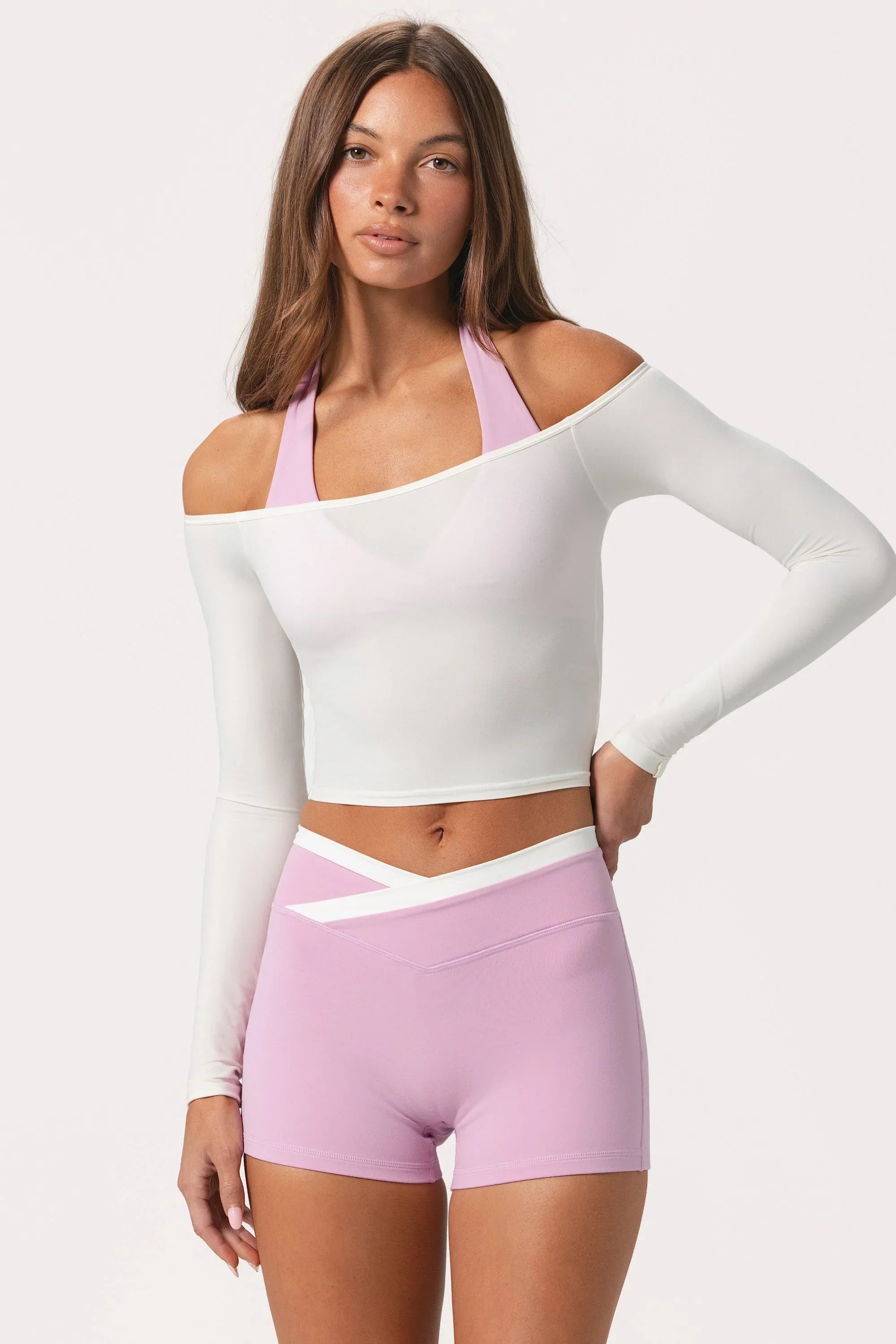 Soft Jersey Off Shoulder Top in Coconut