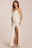 Deep V Neck Maxi Dress in Ivory