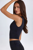 Twisted Cut Out Tank Top in Black
