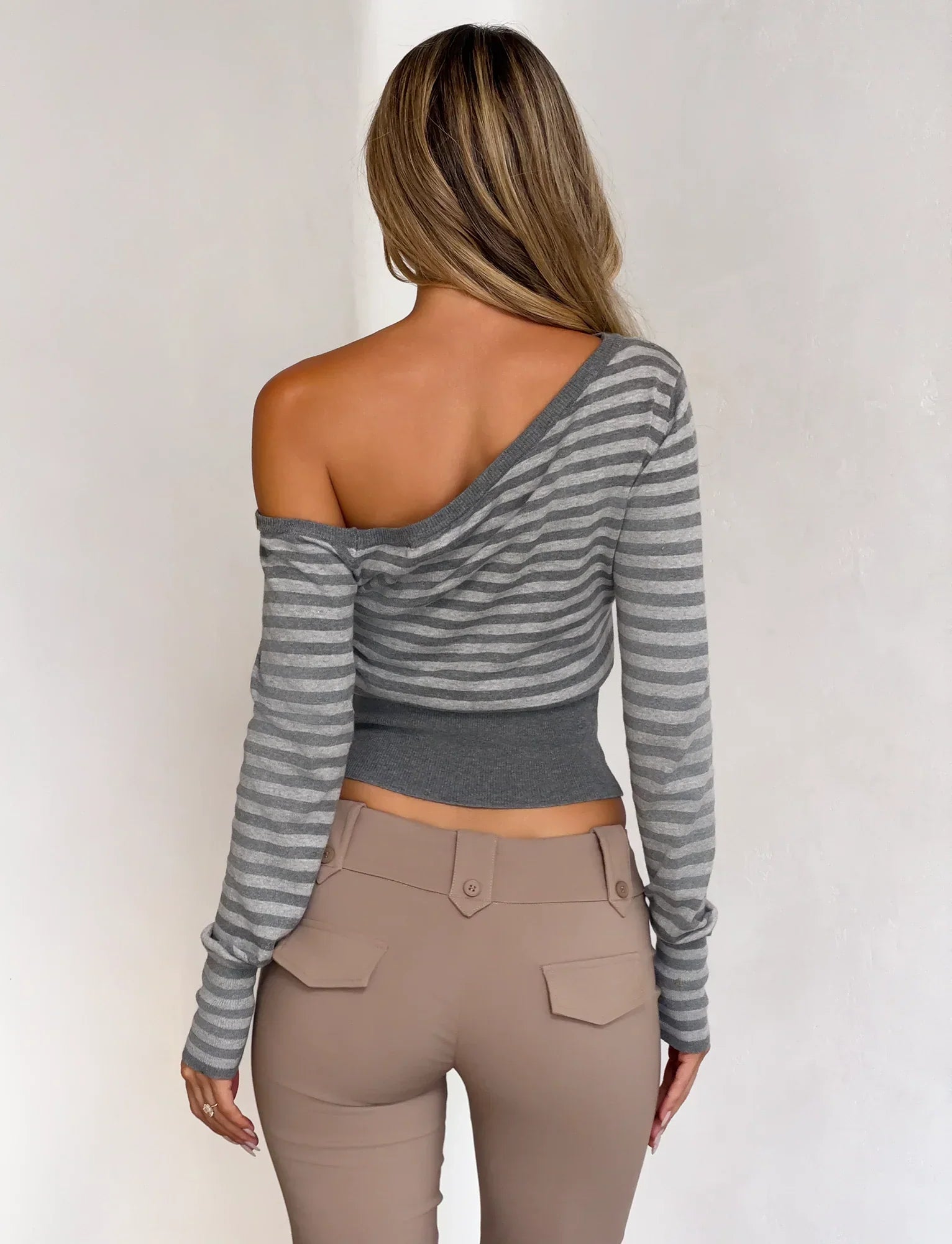 TYLA JUMPER GREY STRIPE
