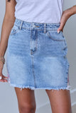 Addison Floral Inset Denim Mini Skirt
