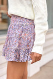 Through the Garden Lavender Print Skort