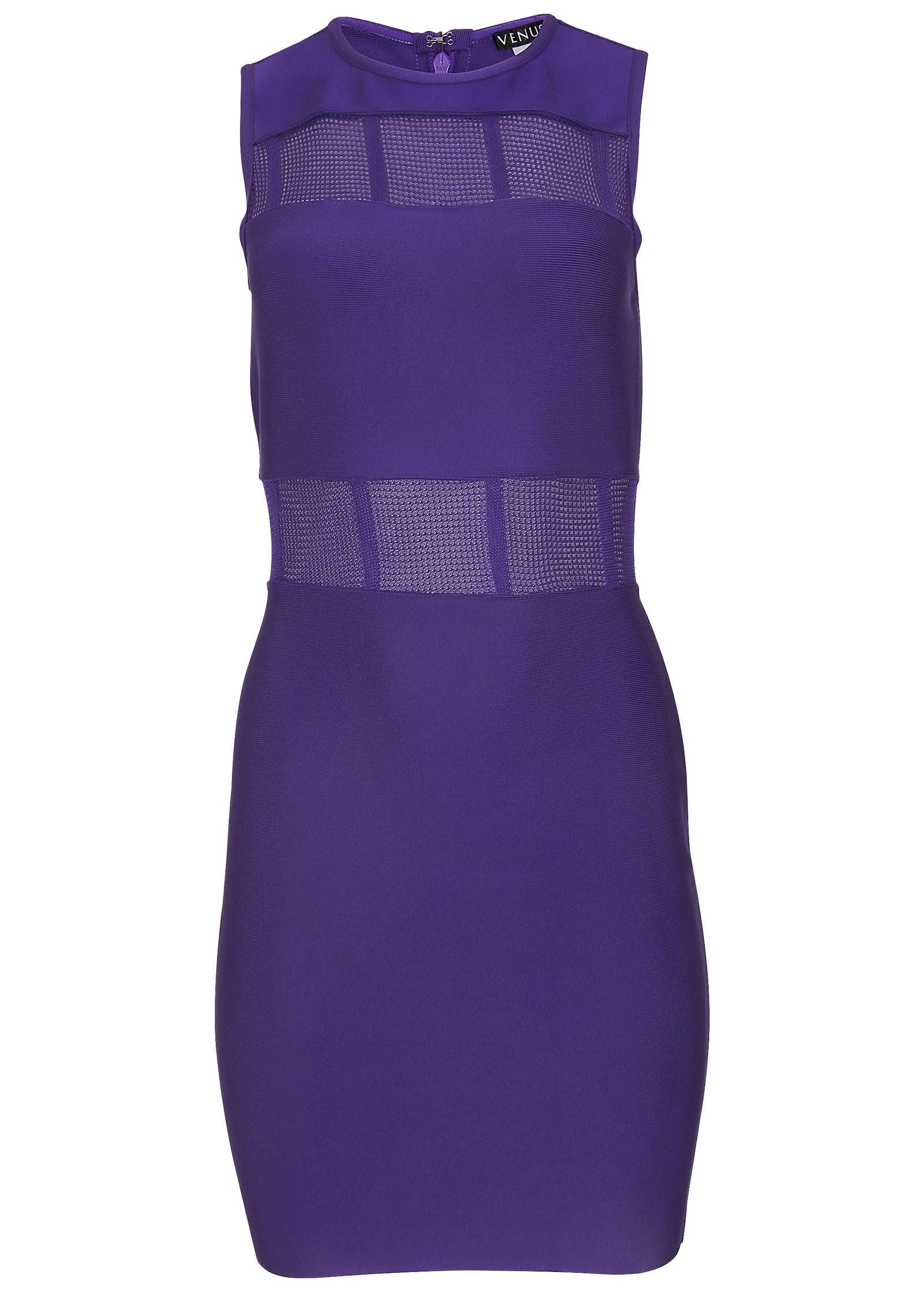 Mesh Detail Bodycon Mini Dress Violet Indigo