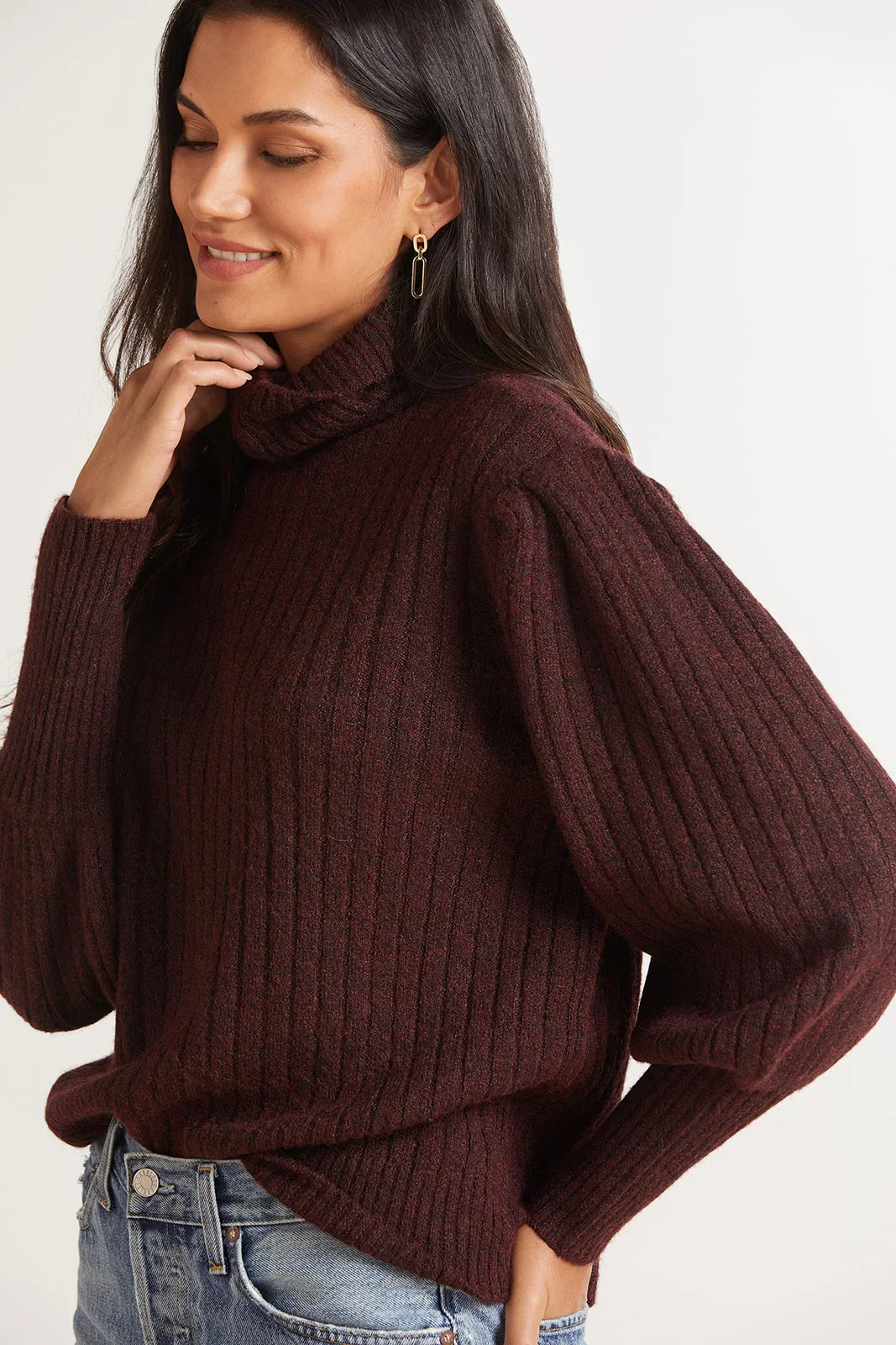 Kenzie Balloon Turtleneck Pullover