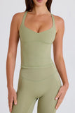 Crossback Longline Tank Top in Matcha