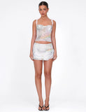 JOSEPHINE MINI SKIRT WHITE ANIMAL ANIMAL PRINT