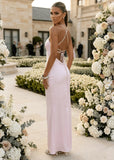 Eternal Shine Satin Maxi Dress Baby Pink