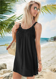 Gathered Neckline Dress Black