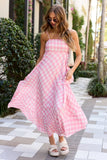 Mary Pink Gingham Maxi Dress SALE