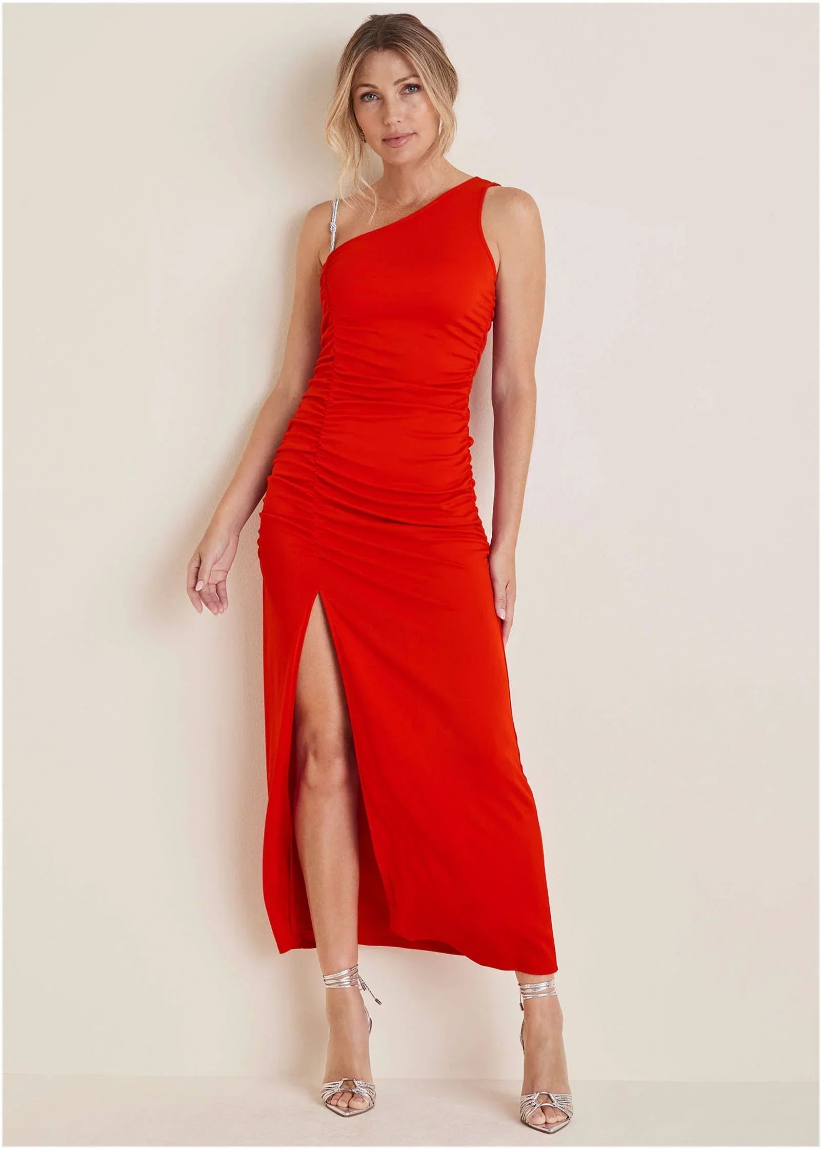 High Slit Maxi Dress Goji Berry