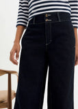 Boat Neck Striped Top White Navy Stripe