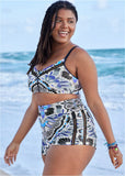 Clairette Zip Up Swim Top Calypso Bloom