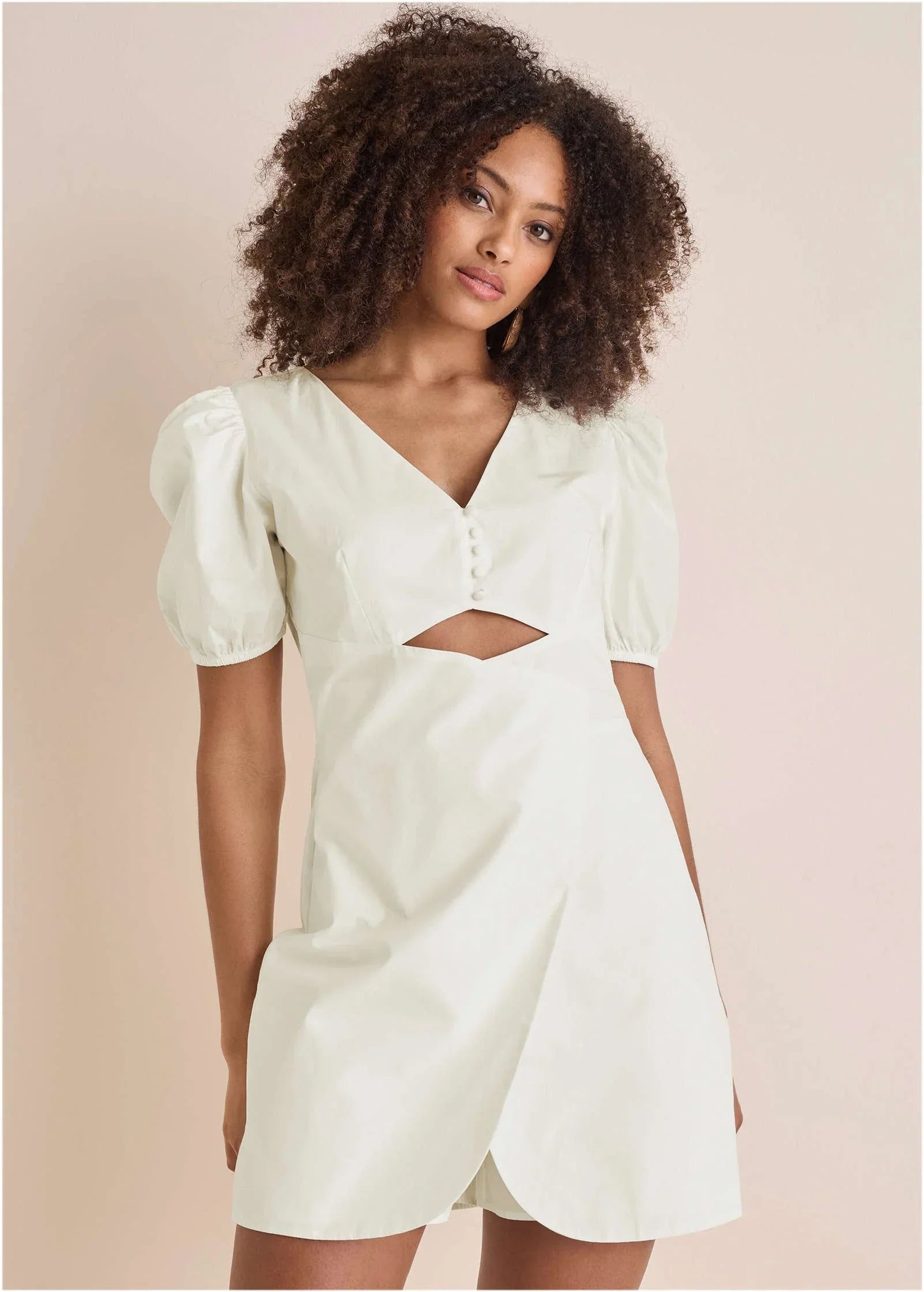 Puff Sleeve Poplin Romper Cloud Dancer