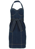 Denim Halter Dress Dark Wash