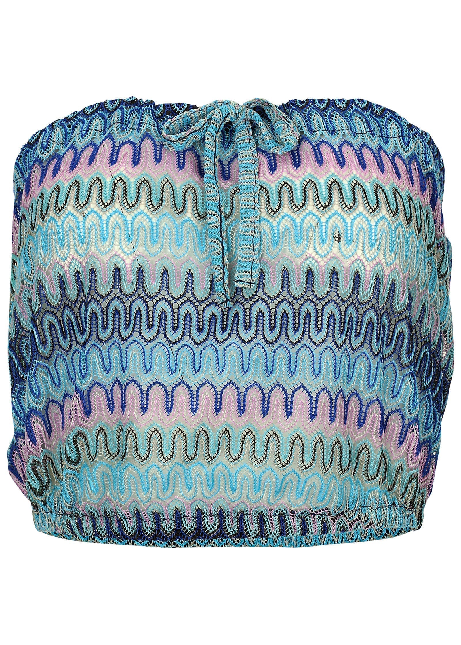 Crochet Bandeau Cover Up Top Starlight Blue Multi